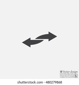 The left and right arrows icon. Arrows symbol.