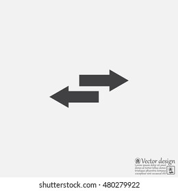 The left and right arrows icon. Arrows symbol.