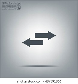 The left and right arrows icon. Arrows symbol.
