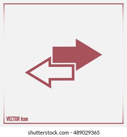 The left and right arrows icon. Arrows symbol. Vector illustration