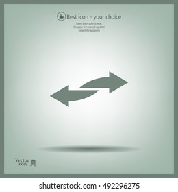 The left and right arrows icon. Arrows symbol.