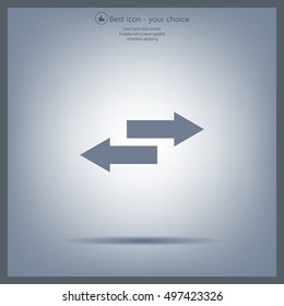The left and right arrows icon. Arrows symbol.