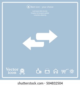 The left and right arrows icon. Arrows symbol.