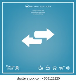 The left and right arrows icon. Arrows symbol.