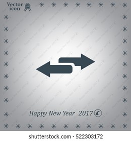 The left and right arrows icon. Arrows symbol.