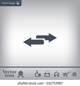 The left and right arrows icon. Arrows symbol.