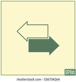 The left and right arrows icon. Arrows symbol.