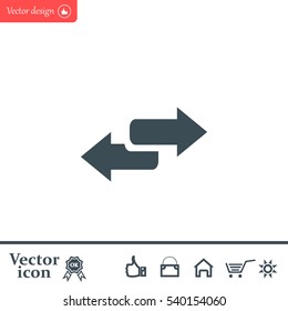 The left and right arrows icon. Arrows symbol.