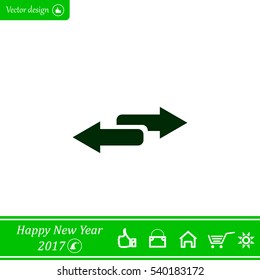 The left and right arrows icon. Arrows symbol.