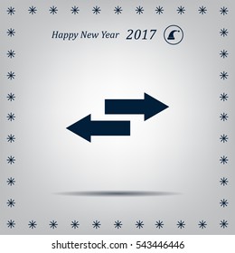 The left and right arrows icon. Arrows symbol.