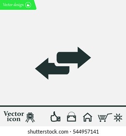 The left and right arrows icon. Arrows symbol.