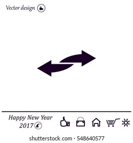 The left and right arrows icon. Arrows symbol.