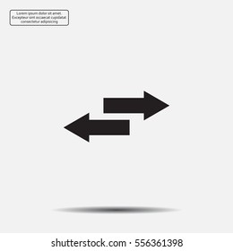 The left and right arrows icon. Arrows symbol.
