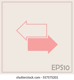 The left and right arrows icon. Arrows symbol.