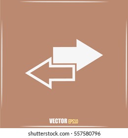 The left and right arrows icon. Arrows symbol. Vector illustration