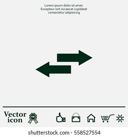 The left and right arrows icon. Arrows symbol.