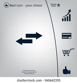 The left and right arrows icon. Arrows symbol.