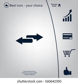 The left and right arrows icon. Arrows symbol.