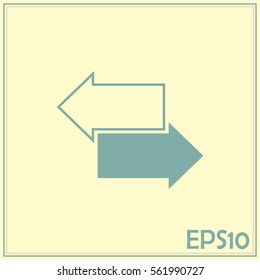 The left and right arrows icon. Arrows symbol.