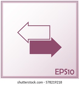 The left and right arrows icon. Arrows symbol.