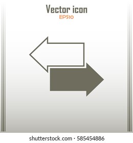 The left and right arrows icon. Arrows symbol.