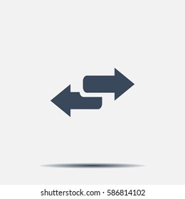 The left and right arrows icon. Arrows symbol.