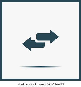 The left and right arrows icon. Arrows symbol.