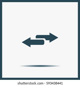 The left and right arrows icon. Arrows symbol.