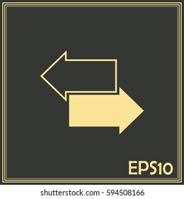 The left and right arrows icon. Arrows symbol.
