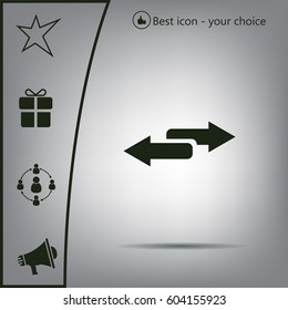 The left and right arrows icon. Arrows symbol.