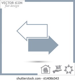 The left and right arrows icon. Arrows symbol.