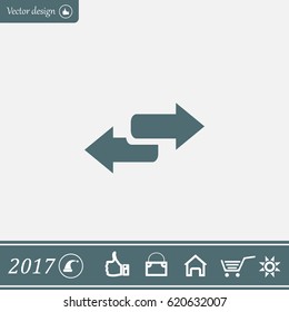 The left and right arrows icon. Arrows symbol.