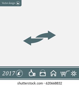 The left and right arrows icon. Arrows symbol.