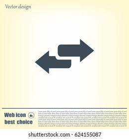 The left and right arrows icon. Arrows symbol.