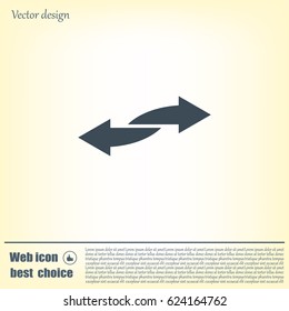 The left and right arrows icon. Arrows symbol.