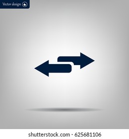 The left and right arrows icon. Arrows symbol.