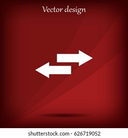 The left and right arrows icon. Arrows symbol.