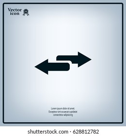 The left and right arrows icon. Arrows symbol.