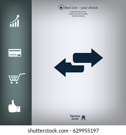 The left and right arrows icon. Arrows symbol.