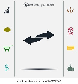 The left and right arrows icon. Arrows symbol.