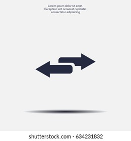 The left and right arrows icon. Arrows symbol.