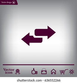 The left and right arrows icon. Arrows symbol.