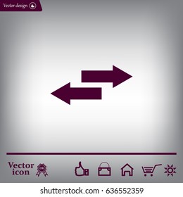 The left and right arrows icon. Arrows symbol.