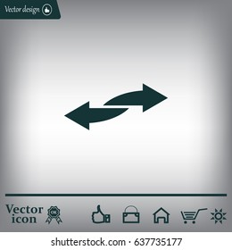 The left and right arrows icon. Arrows symbol.