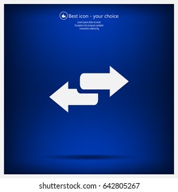 The left and right arrows icon. Arrows symbol.