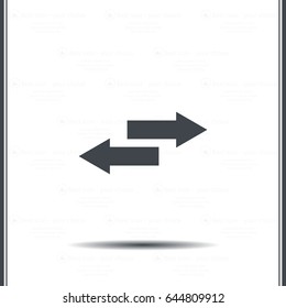 The left and right arrows icon. Arrows symbol.