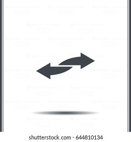 The left and right arrows icon. Arrows symbol.