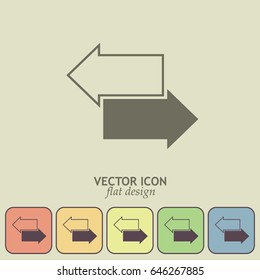 The left and right arrows icon. Arrows symbol.