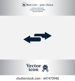 The left and right arrows icon. Arrows symbol.