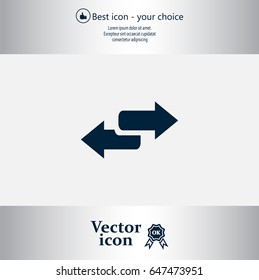 The left and right arrows icon. Arrows symbol.